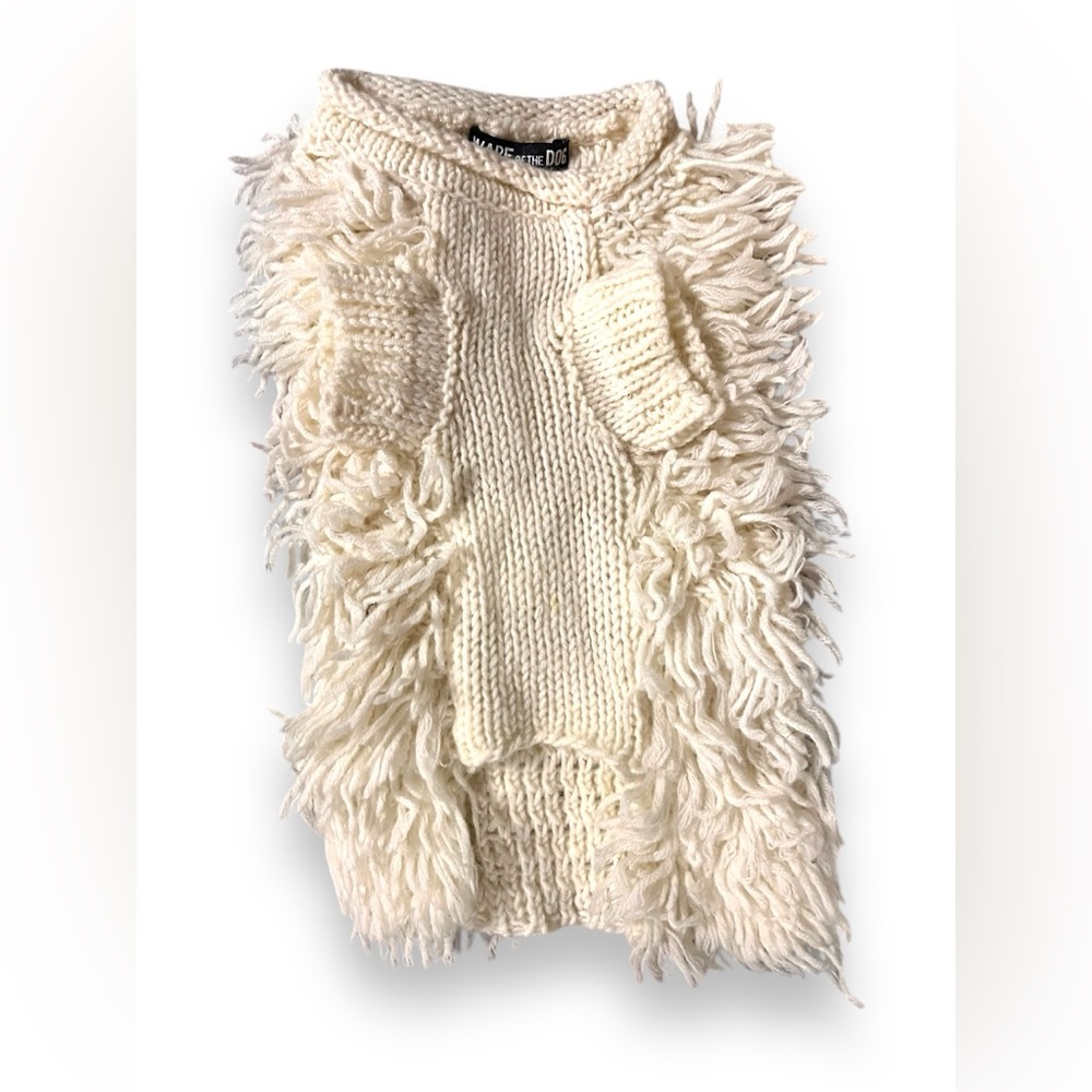Ware of the Dog Small Hairy Hand Knit Dog Sweater NWT - Picture 5 of 15